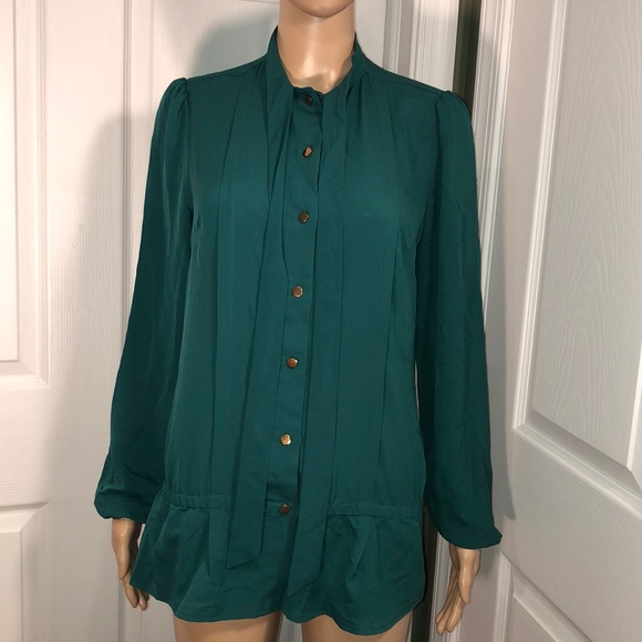 Bisou Bisou Michele Bohbot Green Top. NWT. XS - Picture 3 of 10
